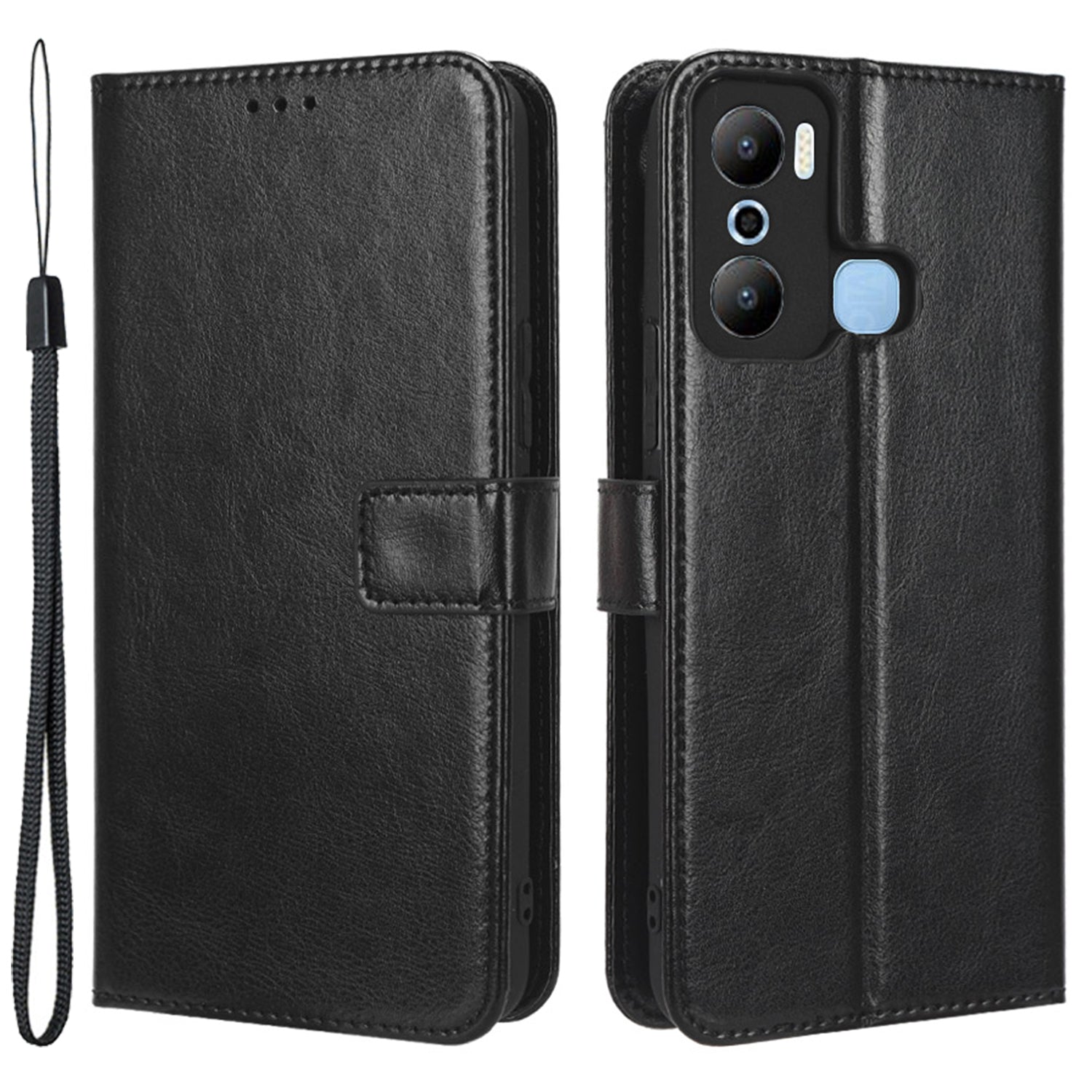 Crazy Horse Texture Phone Case for Infinix Hot 20 Play 4G Wallet Stand PU Leather Phone Cover with Strap Crazy Horse Texture Phone Case for Infinix Hot 20 Play 4G Wallet Stand PU Leather Phone Cover with Strap